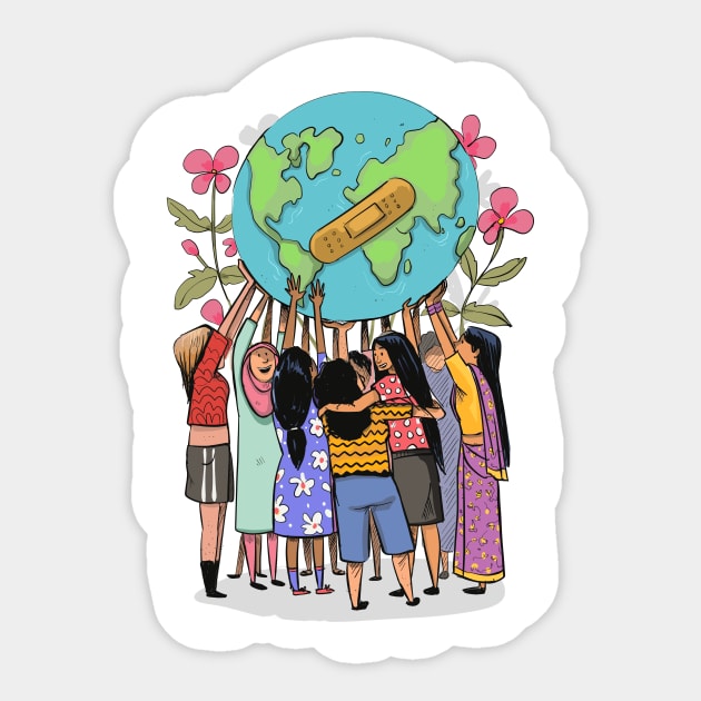 Women heal the world Sticker by Annada Menon